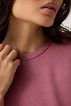 تیشرت زرشکی زنانه رگولار Los Ojos - کد 945652341