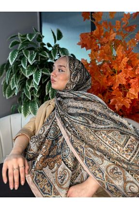 شال بژ زنانه پنبه ای Oxygen Scarfs - کد 945898713