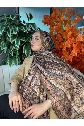 شال قهوه ای زنانه پنبه ای Oxygen Scarfs - کد 945897327