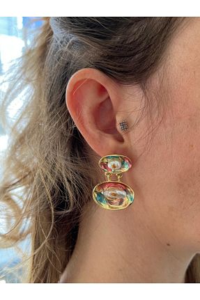گوشواره جواهر رنگی مروارید Nilsu Jewellery Accessory - کد 945995171