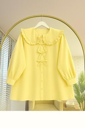 تونیک حجاب زرد زنانه پنبه ای EMMAS CLOTHİNG - کد 946250339
