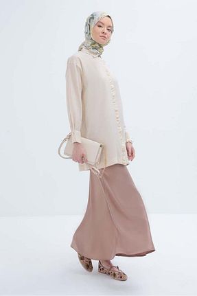 پیراهن حجاب بژ زنانه رگولار ALLDAY - کد 946117611