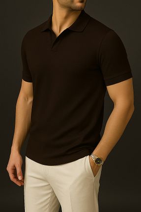 پولوشرت قهوه ای مردانه پنبه - الاستین G&G WARDROBE - کد 946065001