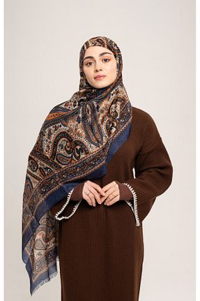 شال سرمه ای زنانه ابریشم CHALE - کد 946106537