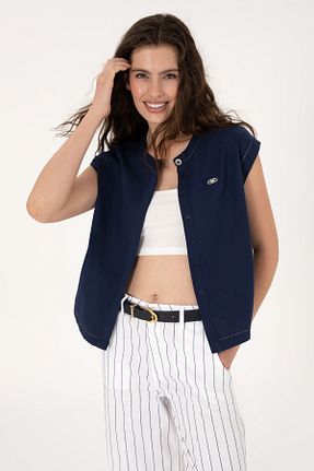 پیراهن سرمه ای زنانه یقه پیراهنی U.S. Polo Assn. - کد 946118503
