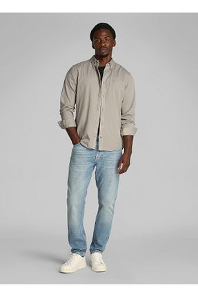 پیراهن طوسی مردانه یقه دکمه دار Calvin Klein - کد 946214400