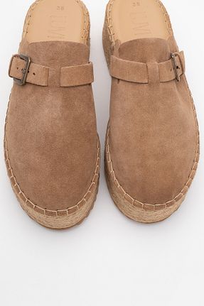 دمپائی قهوه ای زنانه چرم خالص luvishoes - کد 946303460