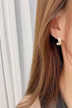 گوشواره جواهر طلائی فلزی DEMOKAN - کد 946418453