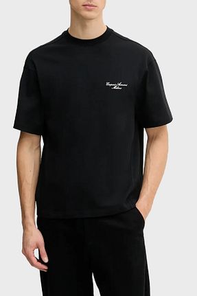 تیشرت مشکی مردانه اورسایز Emporio Armani - کد 946484061