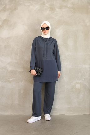 ست بالاتنه و پائین تنه حجاب طوسی زنانه رگولار vesantia - کد 946600489