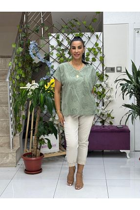 بلوز سفید زنانه رگولار Punta Otantik - کد 946603401