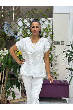 بلوز سفید زنانه رگولار Punta Otantik - کد 946602954