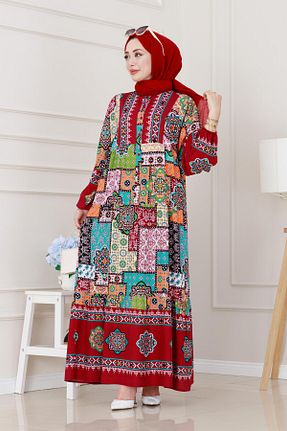 لباس حجاب زرشکی زنانه رگولار Sevitli - کد 946640879