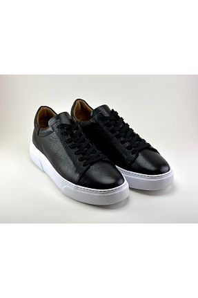 کفش اسنیکر مشکی مردانه چرم اصل FOOTCAP - کد 946643846