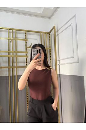 بلوز قهوه ای زنانه ساده peri tower - کد 946748812