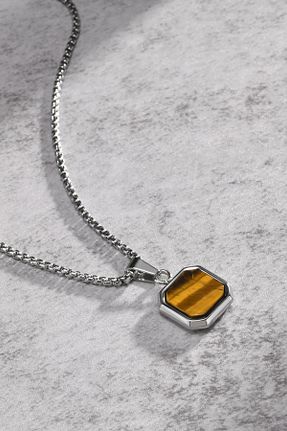گردنبند استیل ( فولاد ) قهوه ای زنانه استیل ضد زنگ laria jewelry - کد 946793217