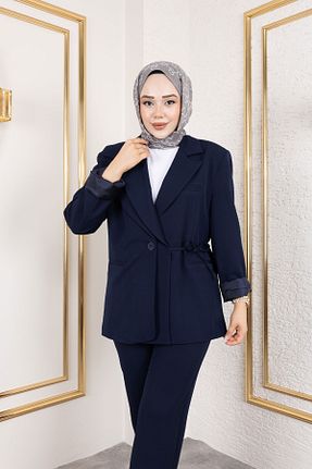 ست بالاتنه و پائین تنه حجاب سرمه ای زنانه رگولار Tesettür Dünyası - کد 946847329