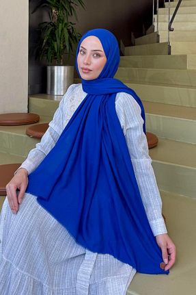 شال آبی زنانه پنبه ای lamelif - کد 946882724