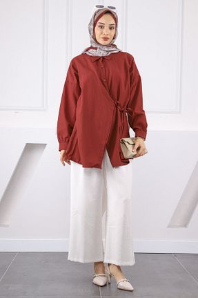 تونیک حجاب زرشکی زنانه بافتنی İmajButik - کد 946945921