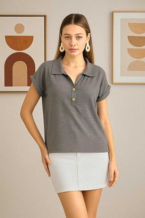 بلوز طوسی زنانه ساده HOFY - کد 946955986