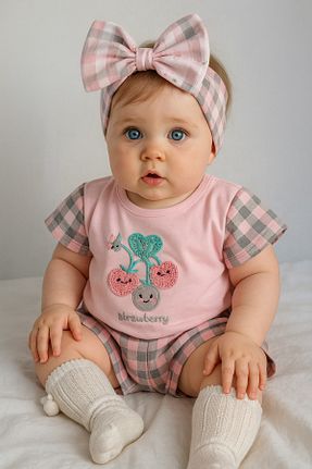 ست نوزادی صورتی بچه گانه پنبه ای BABYLY - کد 947496749