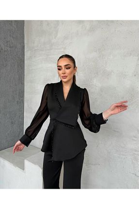 ست بالاتنه و پائین تنه مشکی زنانه بافتنی KİNEM FASHİON - کد 947198855
