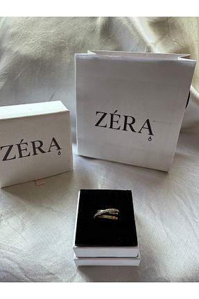 انگشتر نقره طوسی زنانه زیرکن zera - کد 947235052