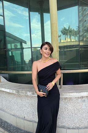 لباس مشکی زنانه بافتنی Özge Özgenç - کد 947402497
