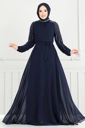 لباس مجلسی حجاب رنگی زنانه یقه ایستاده ModaMerve - کد 947402858