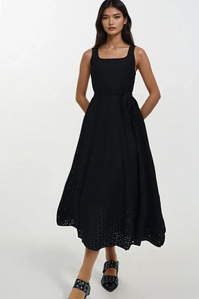 لباس مشکی زنانه بافتنی Trend Alaçatı Stili - کد 946012196