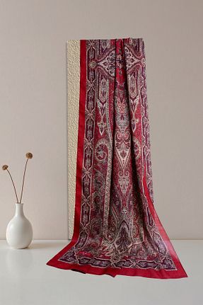 شال زرشکی زنانه پنبه ای Sekine İpek - کد 904415860
