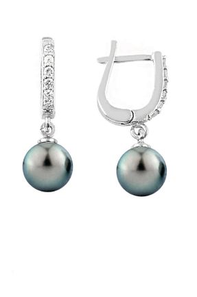 گوشواره مروارید مشکی مروارید فرهنگی bymissmücevherat - کد 702035401