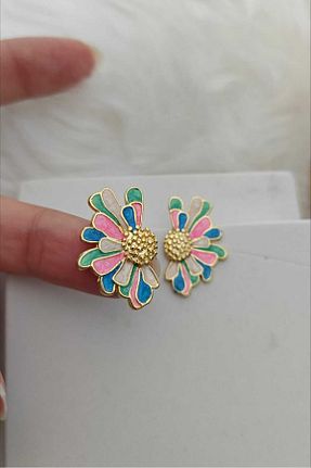 گوشواره جواهر رنگی فلزی KYOLA DESİGN - کد 945840154