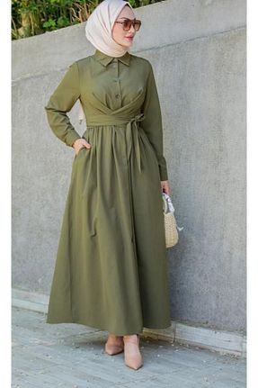 لباس حجاب خاکی زنانه رگولار BURCU TESETTÜR - کد 943636623