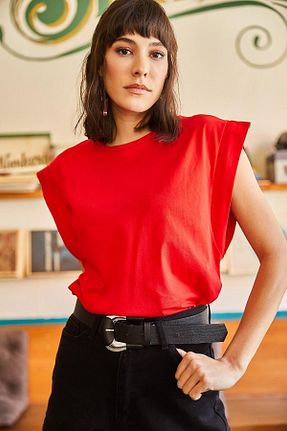 تیشرت قرمز زنانه رگولار Tight Lady - کد 769646398