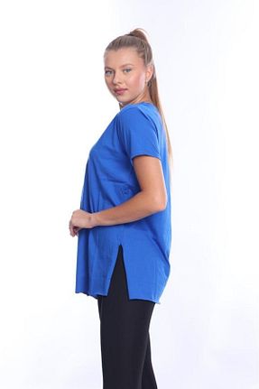 تیشرت سرمه ای زنانه Asimetrik Tight Lady - کد 744785478