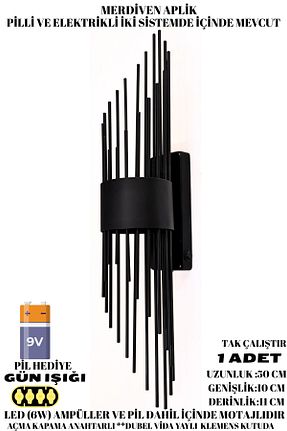 چراغ دیواری مشکی فلزی nazarium - کد 856436278