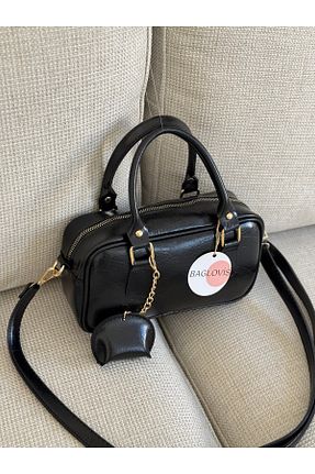 کیف دوشی مشکی زنانه چرم مصنوعی BAGLOVİS - کد 902666566