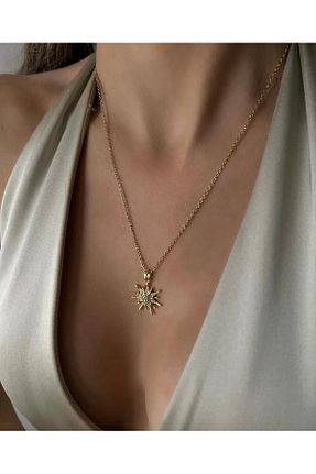 گردنبند استیل ( فولاد ) زرد زنانه استیل (فولاد) LEROSY CO - کد 938121752