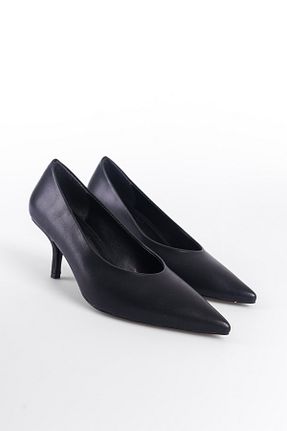 کفش پاشنه بلند کلاسیک مشکی زنانه چرم مصنوعی Capone Outfitters - کد 857594716