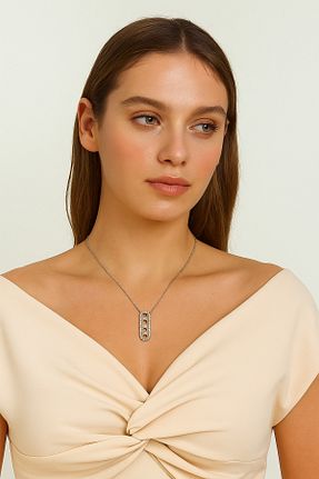 گردنبند استیل ( فولاد ) طوسی زنانه استیل ضد زنگ özgül takı ve tasarım - کد 896884252
