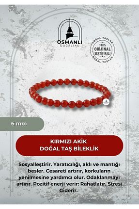 دستبند جواهر قرمز زنانه سنگ طبیعی OSMANLI DOĞAL TAŞ - کد 661982510