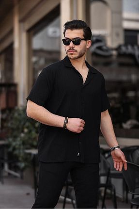 پیراهن مشکی مردانه گشاد ZARNE - کد 945279175