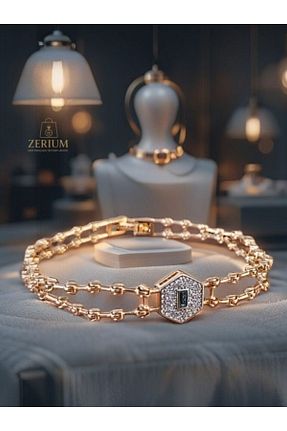 دستبند استیل (فولاد) طلائی زنانه استیل (فولاد) ZERİUM - کد 946315707