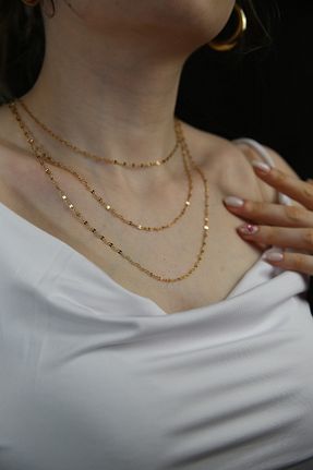 گردنبند استیل ( فولاد ) طلائی زنانه استیل (فولاد) MARCİELO Accessories - کد 901644864