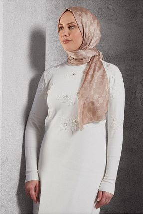 شال بژ زنانه پلی استر Alvina - کد 895984563