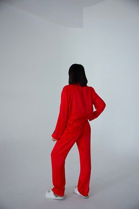 ست لباس راحتی قرمز زنانه گلدار COCCOLARSI - کد 896276999
