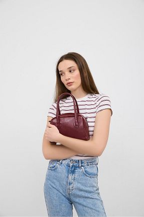 کیف پستچی زرشکی زنانه چرم مصنوعی Shule Bags - کد 935012374