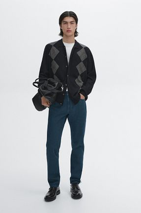 شلوار جین سرمه ای مردانه پاچه تنگ Massimo Dutti - کد 890458597