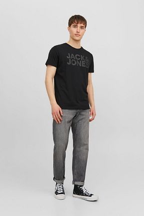 تیشرت مشکی مردانه یقه دوچرخه Jack & Jones - کد 696165233